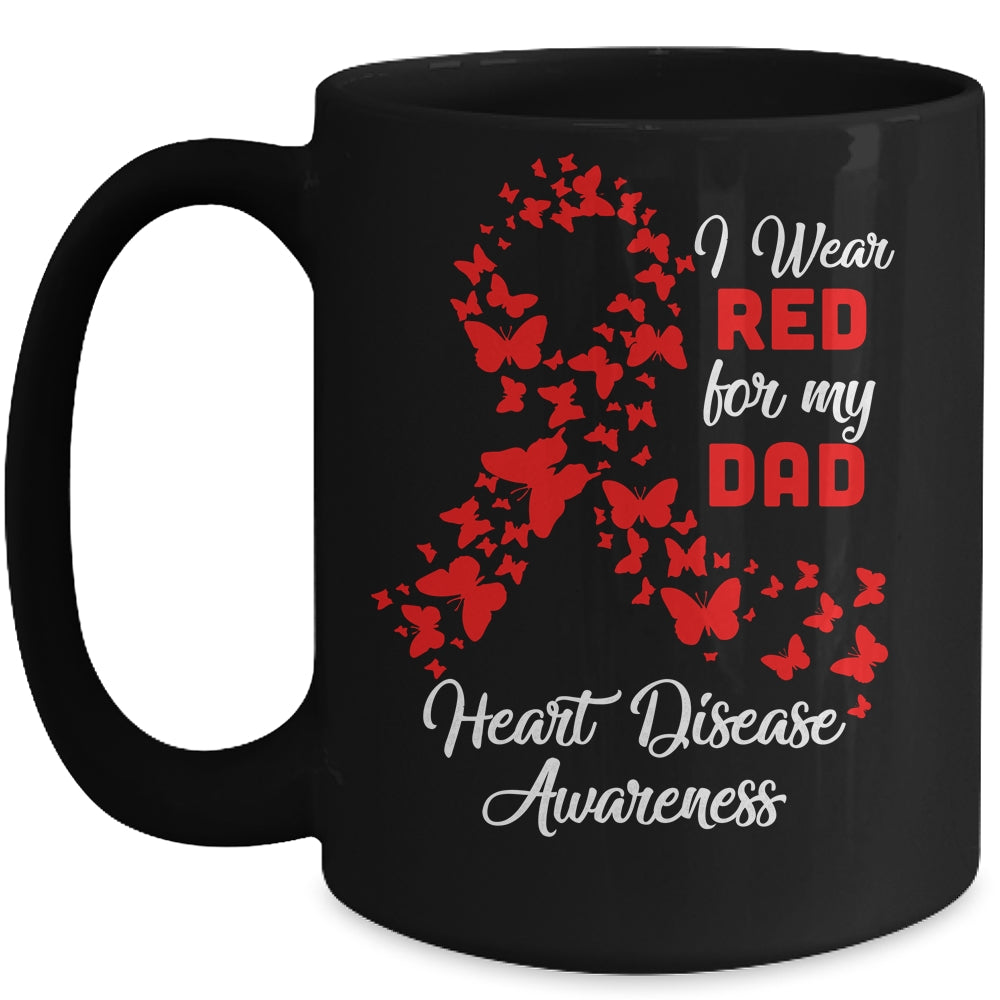 I Wear Red For My Dad Heart Disease Awareness Mug | siriusteestore