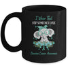 I Wear Teal For Ovarian Cancer Awareness Ribbon Elephant Mug | siriusteestore