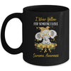 I Wear Yellow For Sarcoma Awareness Ribbon Elephant Mug | siriusteestore