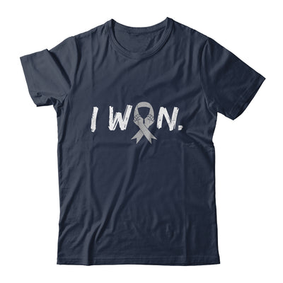 I Won Survivor Brain Cancer Awareness Warrior Grey Ribbon Shirt & Hoodie | siriusteestore