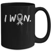 I Won Survivor Brain Cancer Awareness Warrior Grey Ribbon Mug | siriusteestore