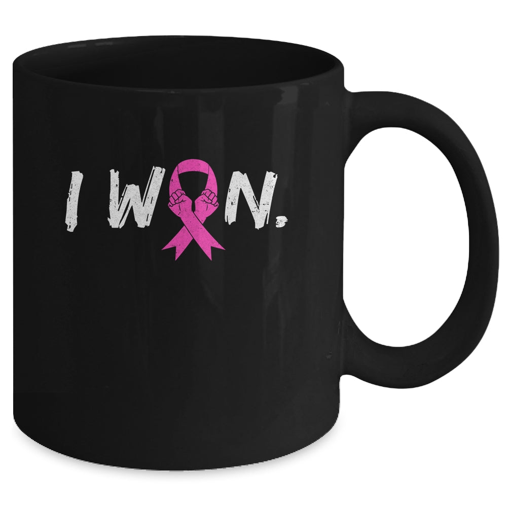 I Won Survivor Breast Cancer Awareness Warrior Pink Ribbon Mug | siriusteestore