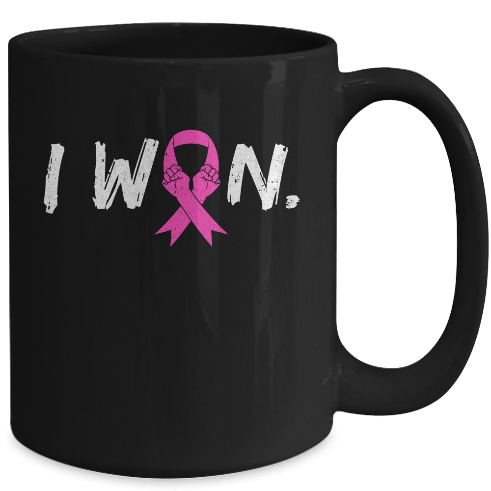 I Won Survivor Breast Cancer Awareness Warrior Pink Ribbon Mug | siriusteestore