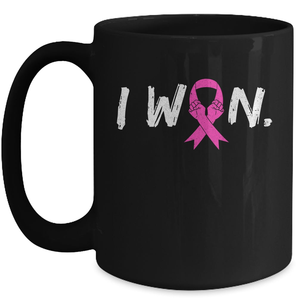 I Won Survivor Breast Cancer Awareness Warrior Pink Ribbon Mug | siriusteestore