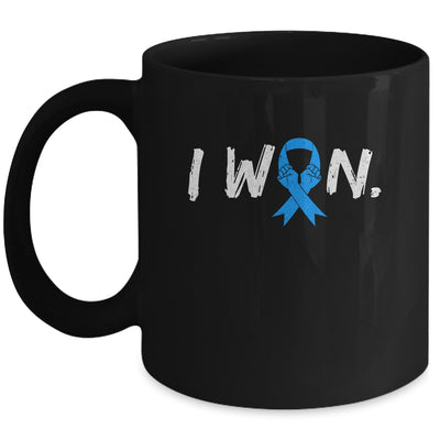 I Won Survivor Diabetes Awareness Warrior Blue Ribbon Mug | siriusteestore