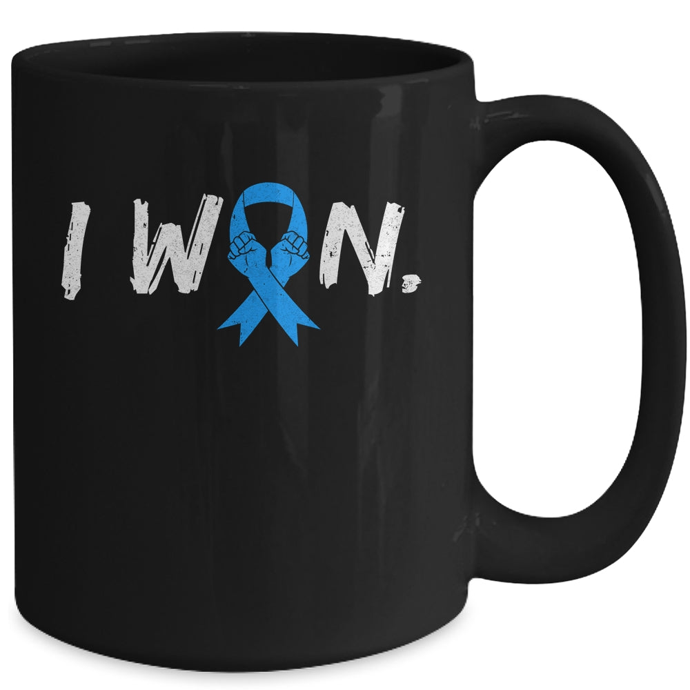 I Won Survivor Diabetes Awareness Warrior Blue Ribbon Mug | siriusteestore