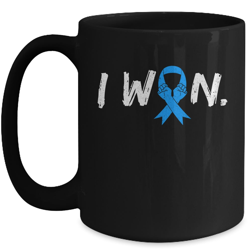 I Won Survivor Diabetes Awareness Warrior Blue Ribbon Mug | siriusteestore