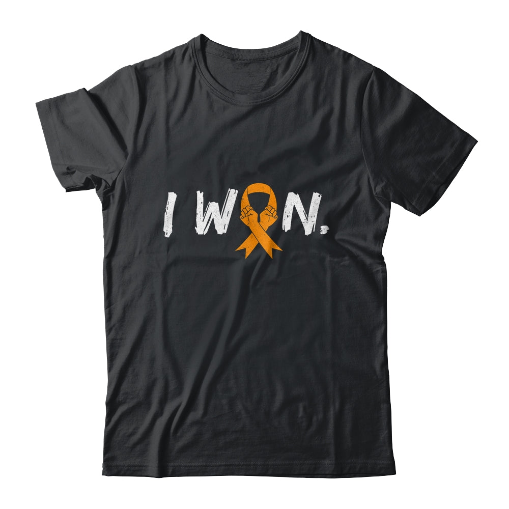I Won Survivor Leukemia MS Awareness Warrior Orange Ribbon Shirt & Hoodie | siriusteestore