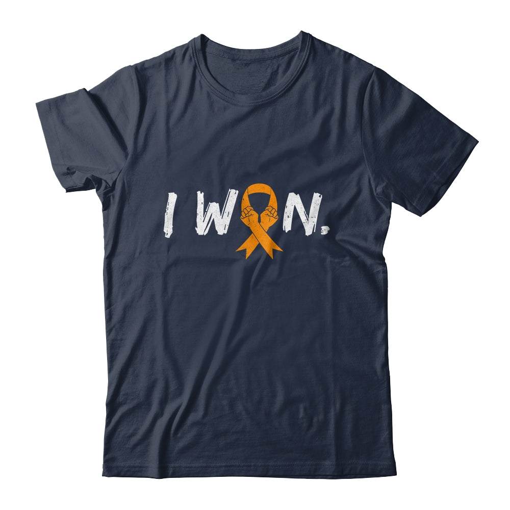 I Won Survivor Leukemia MS Awareness Warrior Orange Ribbon Shirt & Hoodie | siriusteestore