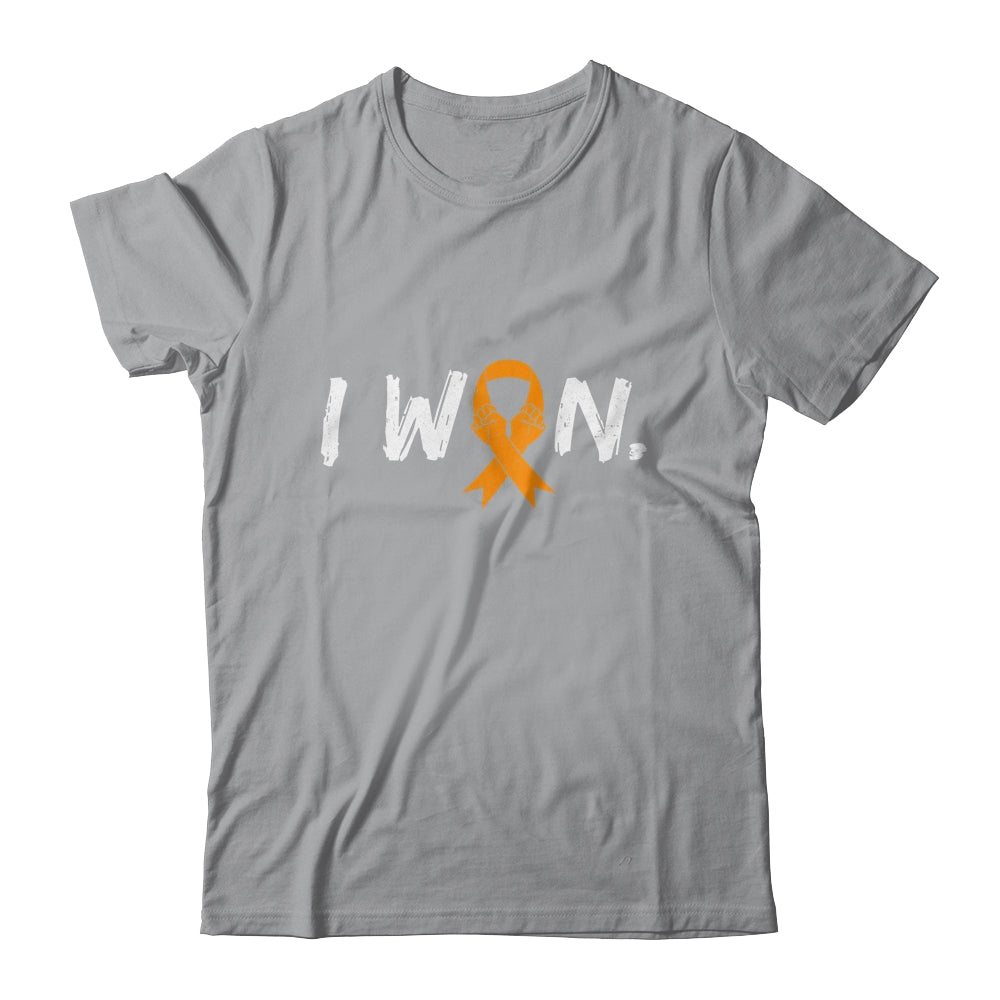I Won Survivor Leukemia MS Awareness Warrior Orange Ribbon Shirt & Hoodie | siriusteestore