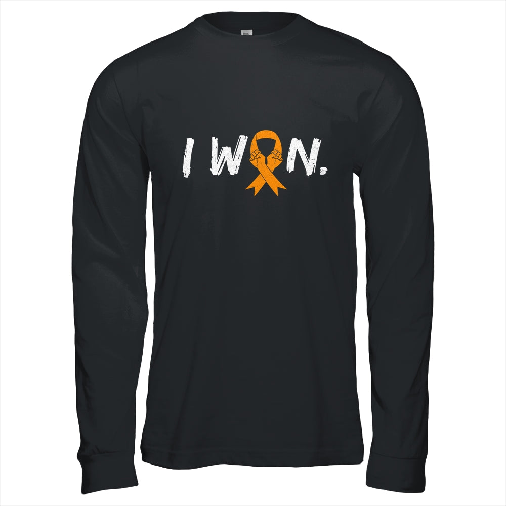 I Won Survivor Leukemia MS Awareness Warrior Orange Ribbon Shirt & Hoodie | siriusteestore