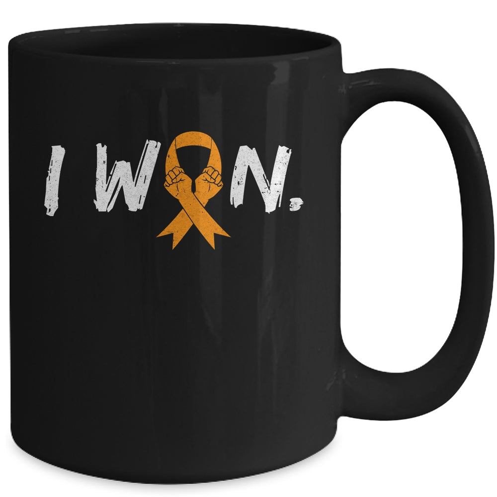 I Won Survivor Leukemia MS Awareness Warrior Orange Ribbon Mug | siriusteestore