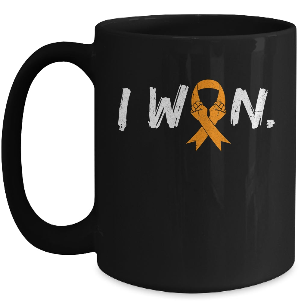 I Won Survivor Leukemia MS Awareness Warrior Orange Ribbon Mug | siriusteestore