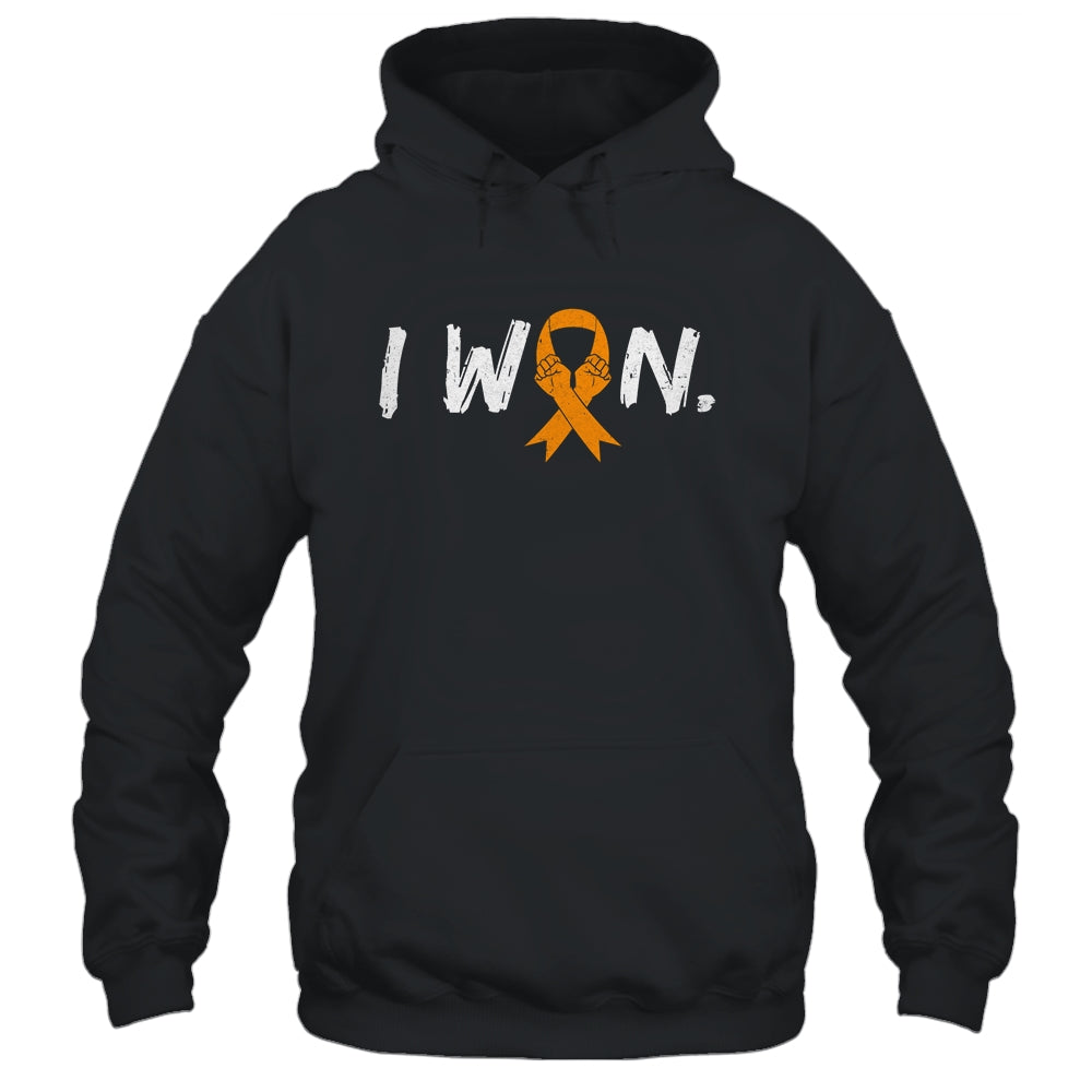 I Won Survivor Leukemia MS Awareness Warrior Orange Ribbon Shirt & Hoodie | siriusteestore