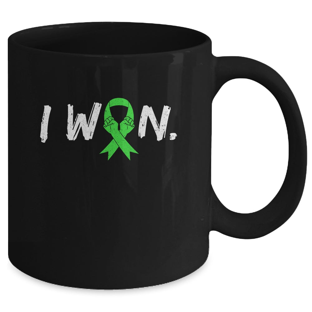 I Won Survivor Lymphoma Awareness Warrior Green Ribbon Mug | siriusteestore