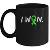 I Won Survivor Lymphoma Awareness Warrior Green Ribbon Mug | siriusteestore