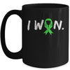 I Won Survivor Lymphoma Awareness Warrior Green Ribbon Mug | siriusteestore