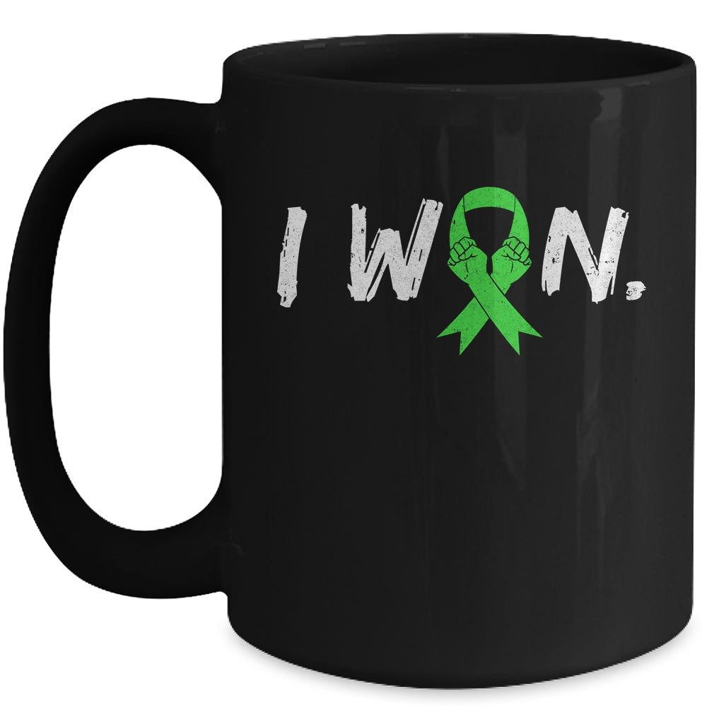 I Won Survivor Lymphoma Awareness Warrior Green Ribbon Mug | siriusteestore