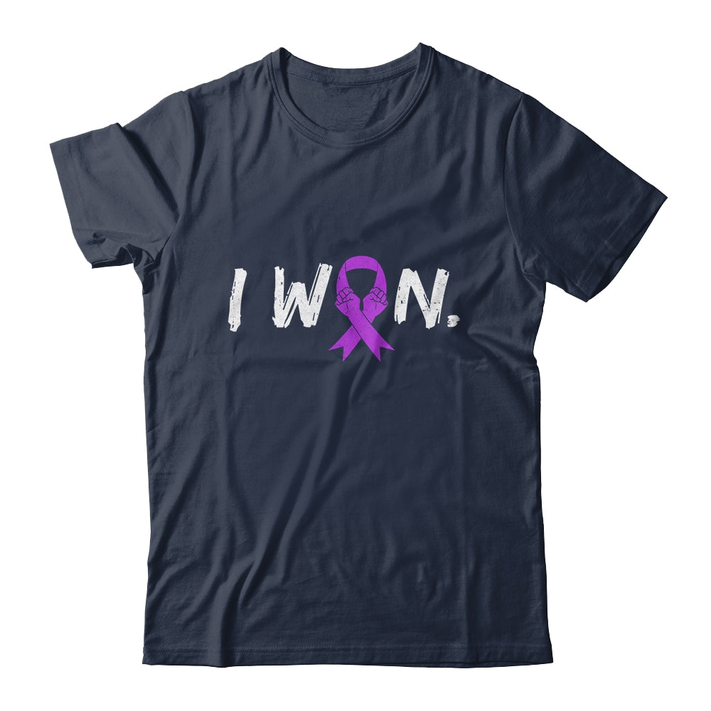 I Won Survivor Pancreatic Awareness Warrior Purple Ribbon Shirt & Hoodie | siriusteestore