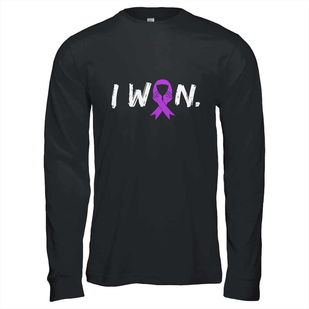 I Won Survivor Pancreatic Awareness Warrior Purple Ribbon Shirt & Hoodie | siriusteestore