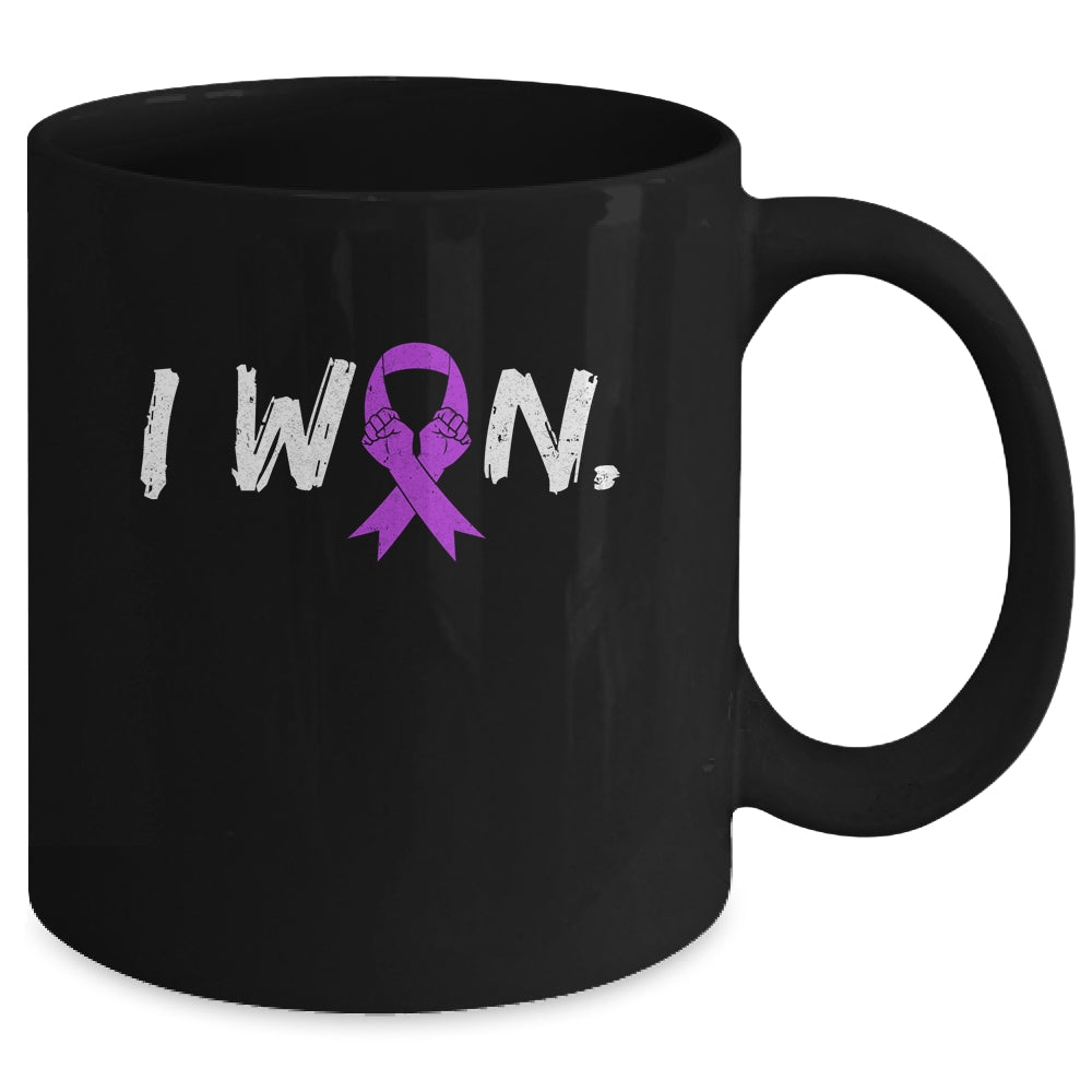 I Won Survivor Pancreatic Awareness Warrior Purple Ribbon Mug | siriusteestore