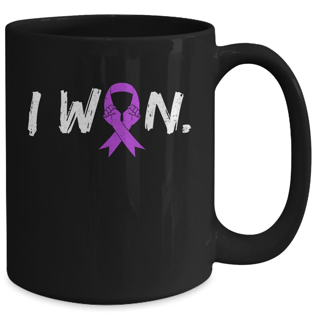 I Won Survivor Pancreatic Awareness Warrior Purple Ribbon Mug | siriusteestore