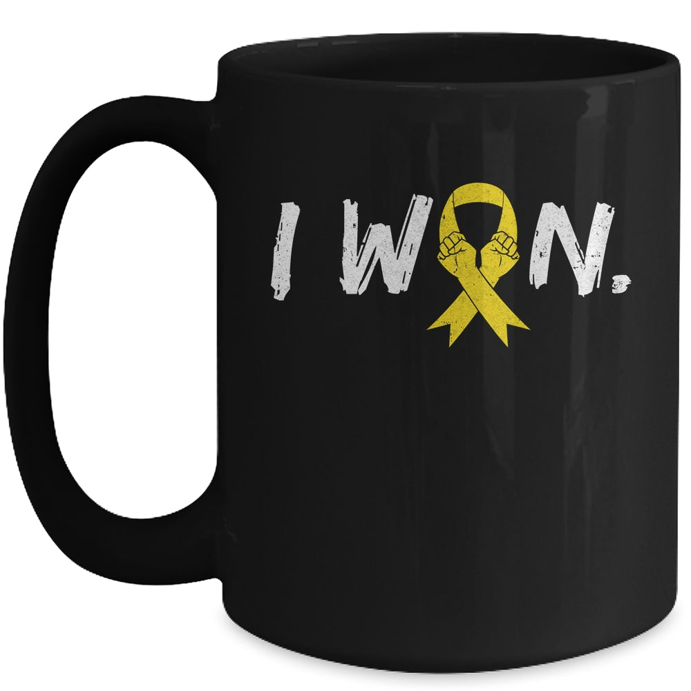 I Won Survivor Sarcoma Awareness Warrior Yellow Ribbon Mug | siriusteestore