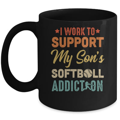 I Work To Support My Sons Softball Addiction Vintage Mug | siriusteestore