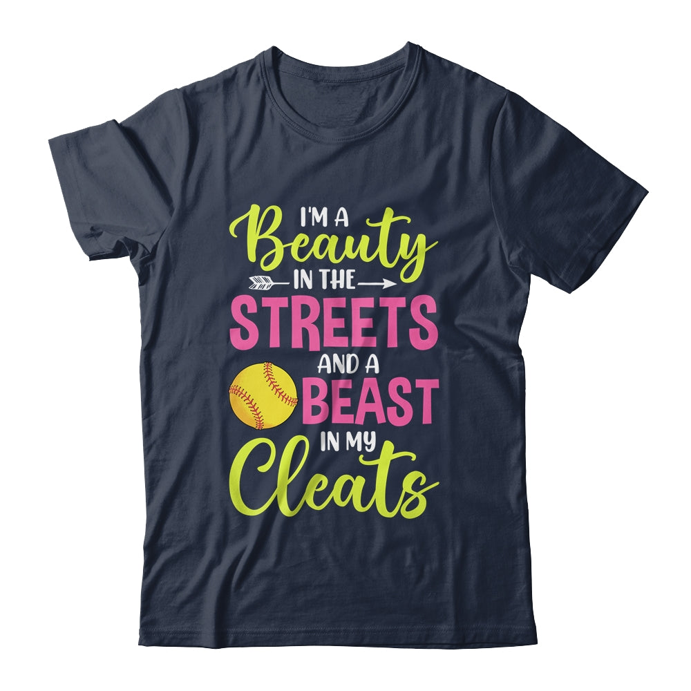 I'm Beauty In The Street Beast In My Cleats Girls Softball Shirt & Tank Top | siriusteestore