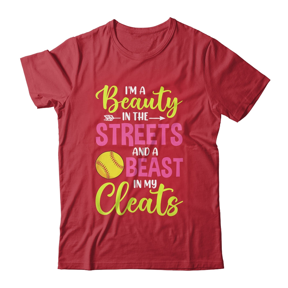 I'm Beauty In The Street Beast In My Cleats Girls Softball Shirt & Tank Top | siriusteestore