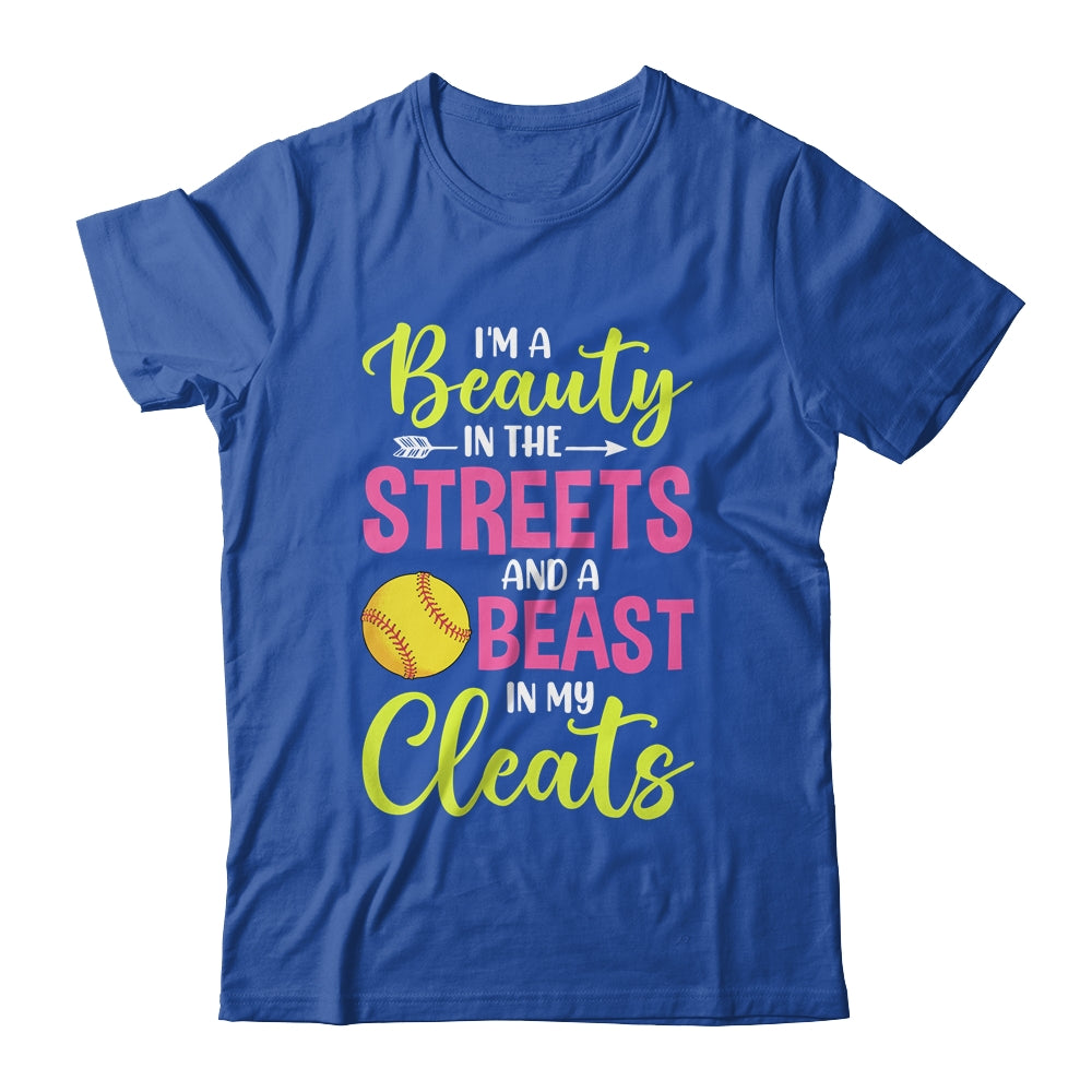 I'm Beauty In The Street Beast In My Cleats Girls Softball Shirt & Tank Top | siriusteestore