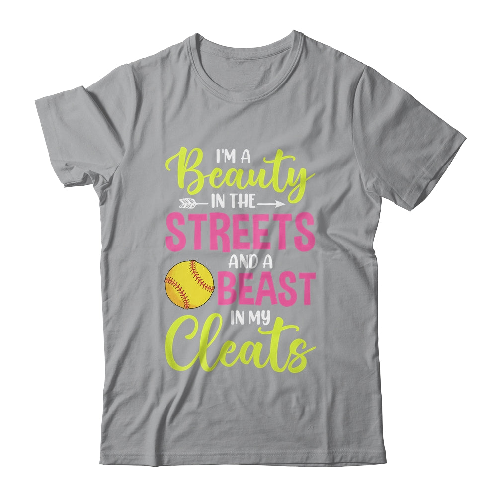 I'm Beauty In The Street Beast In My Cleats Girls Softball Shirt & Tank Top | siriusteestore