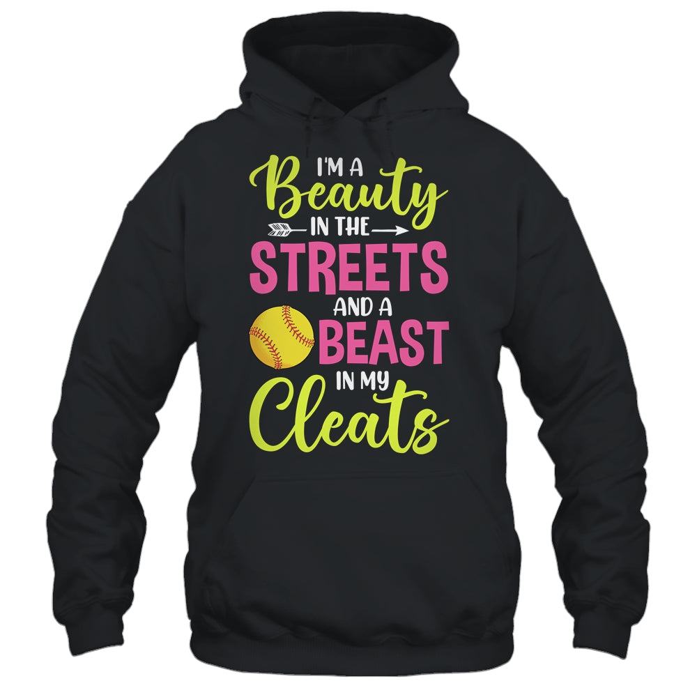 I'm Beauty In The Street Beast In My Cleats Girls Softball Shirt & Tank Top | siriusteestore