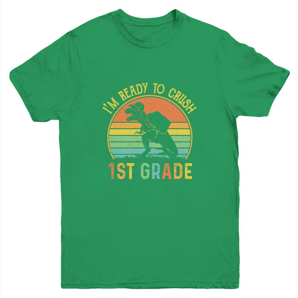 I'm Ready To Crush 1st T Rex Dinosaur Back to School Boys Youth Shirt | siriusteestore
