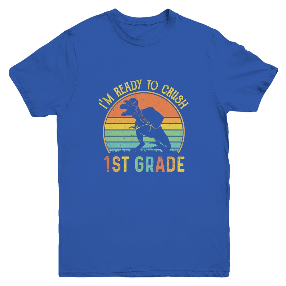 I'm Ready To Crush 1st T Rex Dinosaur Back to School Boys Youth Shirt | siriusteestore