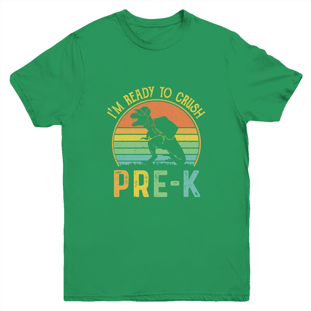 I'm Ready To Crush Pre-K T Rex Dinosaur Back to School Boys Youth Shirt | siriusteestore