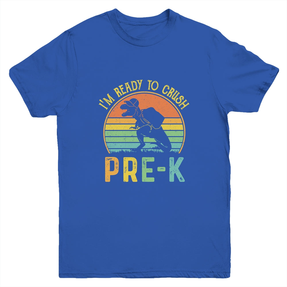 I'm Ready To Crush Pre-K T Rex Dinosaur Back to School Boys Youth Shirt | siriusteestore