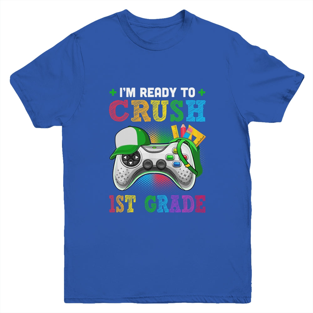 I'm Ready to Crush 1st Grade Back to School Video Game Boys Youth Shirt | siriusteestore