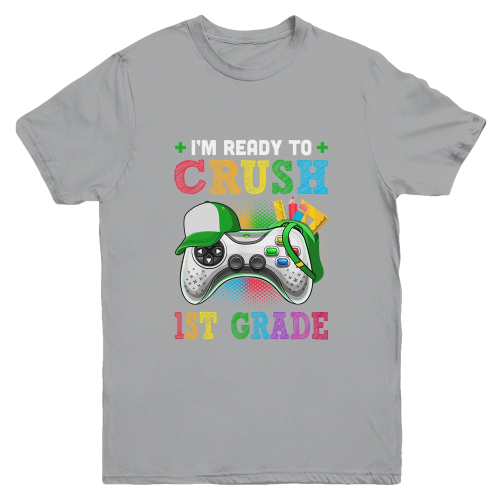 I'm Ready to Crush 1st Grade Back to School Video Game Boys Youth Shirt | siriusteestore