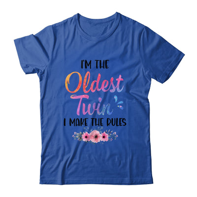 I'm The Oldest Twin I Make The Rules Funny Older Floral Shirt & Tank Top | siriusteestore