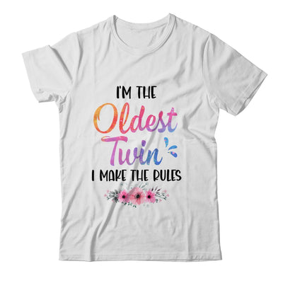 I'm The Oldest Twin I Make The Rules Funny Older Floral Shirt & Tank Top | siriusteestore