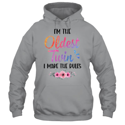 I'm The Oldest Twin I Make The Rules Funny Older Floral Shirt & Tank Top | siriusteestore