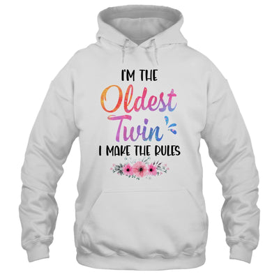 I'm The Oldest Twin I Make The Rules Funny Older Floral Shirt & Tank Top | siriusteestore