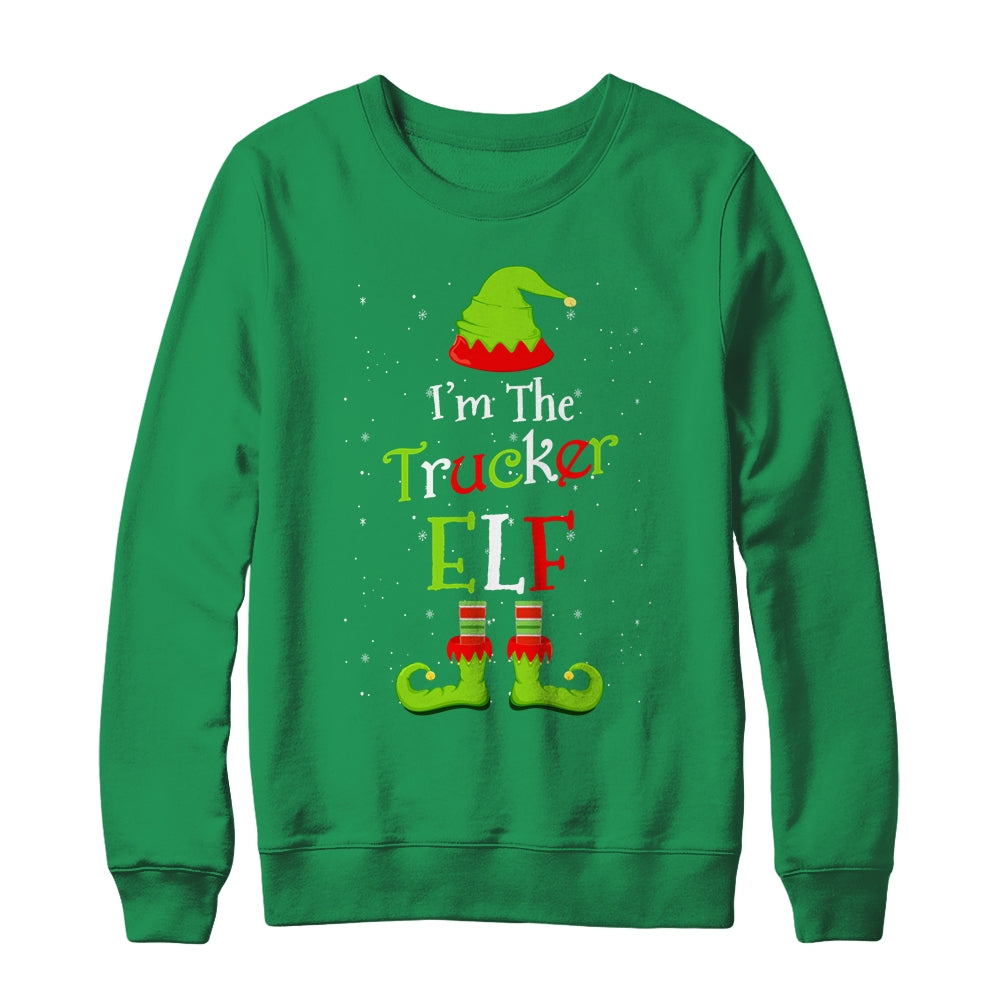 I'm The Trucker Elf Family Matching Funny Christmas Group Gift Shirt & Sweatshirt | siriusteestore