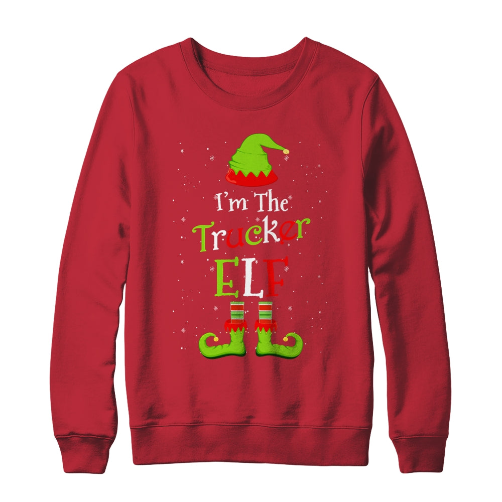 I'm The Trucker Elf Family Matching Funny Christmas Group Gift Shirt & Sweatshirt | siriusteestore