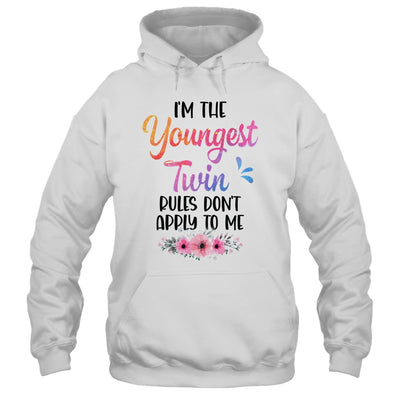 I'm The Youngest Twin Rules Don't Apply To Me Funny Floral Shirt & Tank Top | siriusteestore