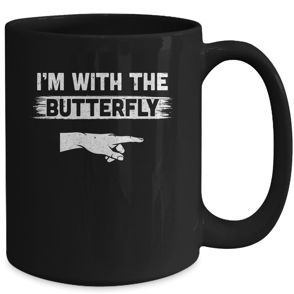 I'm With The Butterfly Halloween Costume Party Matching Couples Mug | siriusteestore
