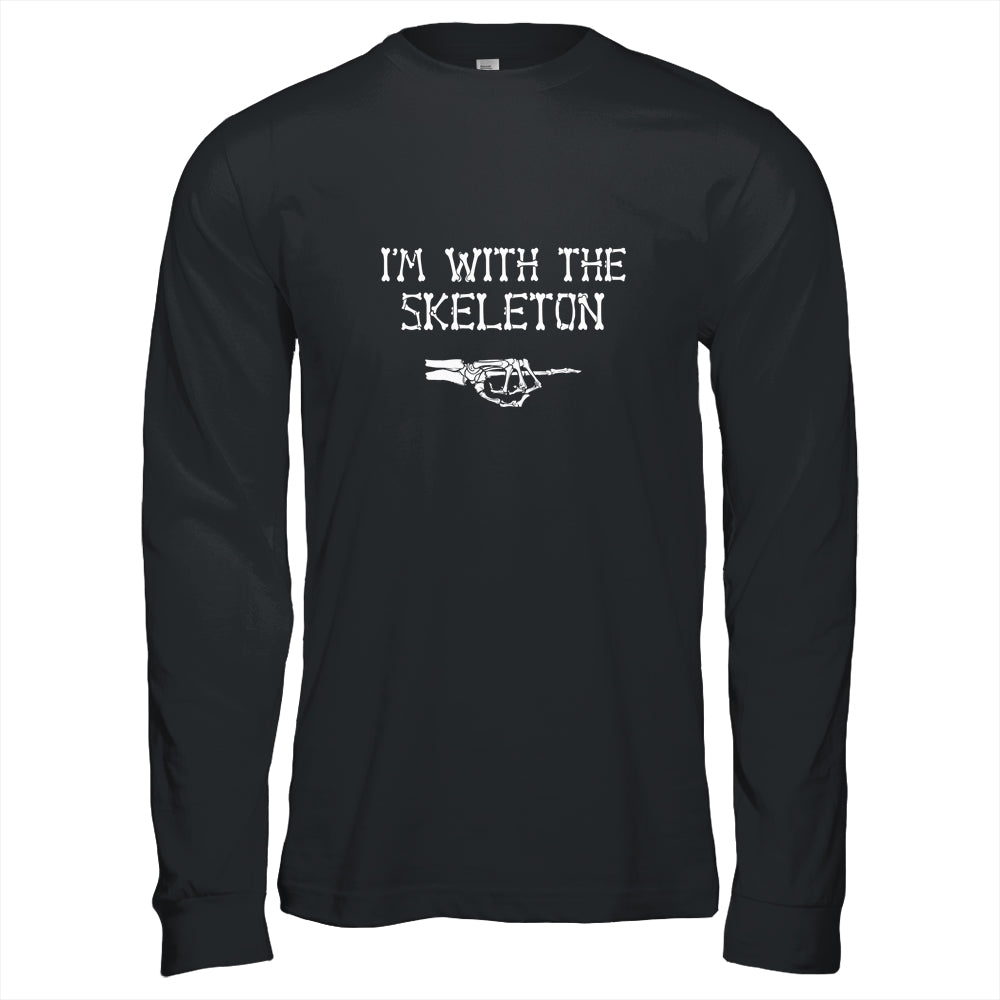 I'm With The Skeleton Halloween Costume Party Matching Couples Shirt & Long Sleeve | siriusteestore