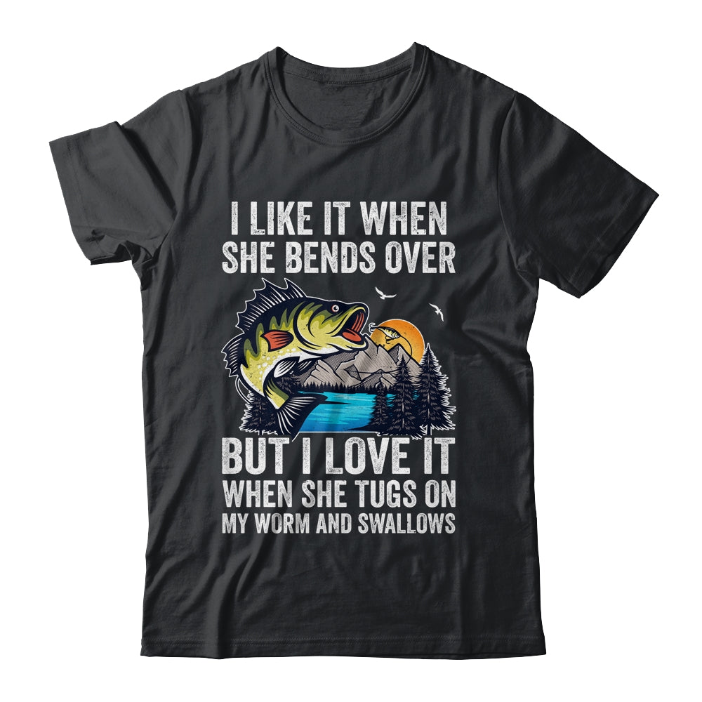  I Love It When She Bends Over Funny Fishing Lover Men Women  Premium T-Shirt : Clothing, Shoes & Jewelry