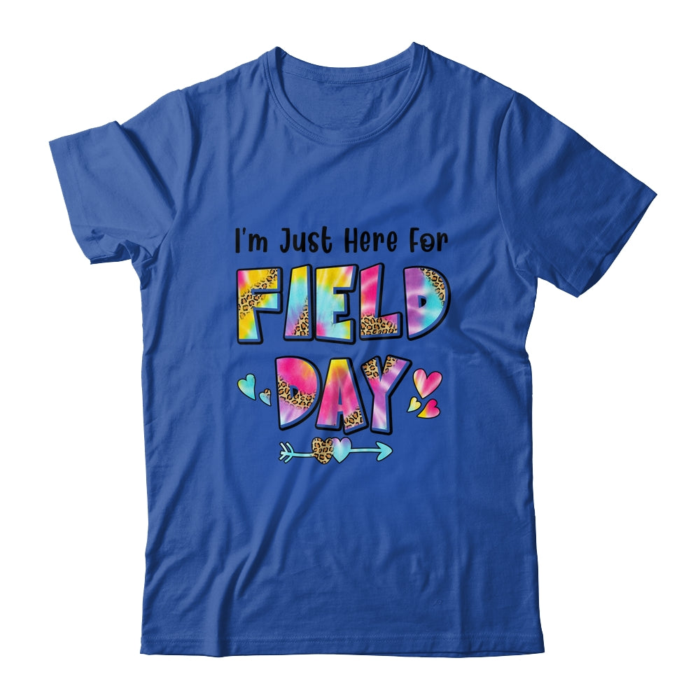 Im Just Here For Field Day Leopard Tie Dye Last Day School Shirt & Hoodie | siriusteestore